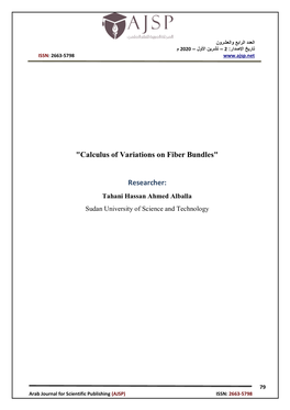 "Calculus of Variations on Fiber Bundles" Researcher