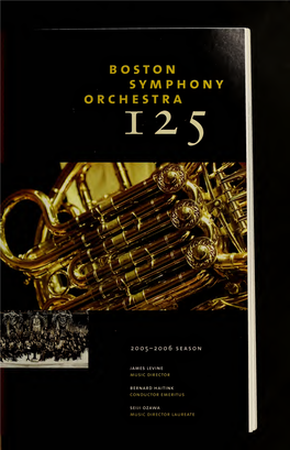Boston Symphony Orchestra Concert Programs, Season 125, 2005-2006, Subscription, Volume 01