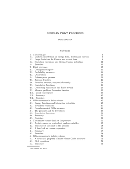 Gibbs Point Processes in ﬁnite Volume