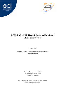 OECD DAC – PDE Thematic Study on Untied Aid: Ghana Country Study
