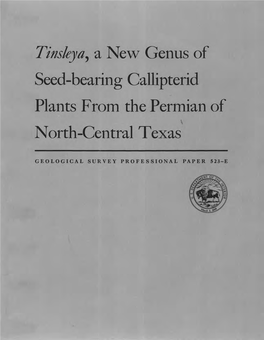 Tinskya^ a New Genus of Seed-Bearing Callipterid Plants from the Permian of \ North-Central Texas