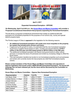 Homestead Exemption Alert April 3