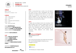 Giselle Coming Captured Live in Moscow Soon