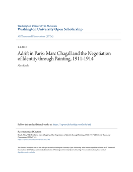 Adrift in Paris: Marc Chagall and the Negotiation of Identity Through