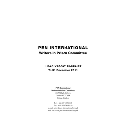 PEN INTERNATIONAL Writers in Prison Committee