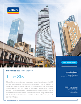 Telus Sky Leigh.Kirnbauer@Colliers.Com