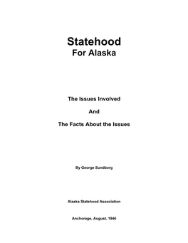 Statehood for Alaska