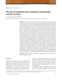 The Use of Essential Oils in Veterinary Ectoparasite Control: a Review