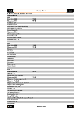 6 Busse Für IGS Herrstein-Rhaunen Nur Mittwoch Bus 1 Herrstein IGS