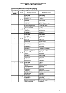 Rozkład Jazdy-Harmonogram Kursów