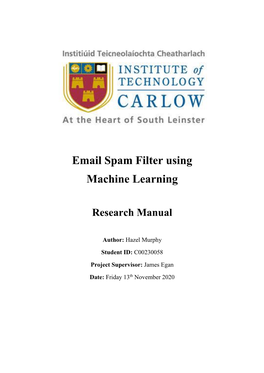 Email Spam Filter Using Machine Learning