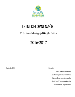 Letni Delovni Načrt