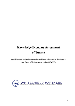 Knowledge Economy Assessment of Tunisia