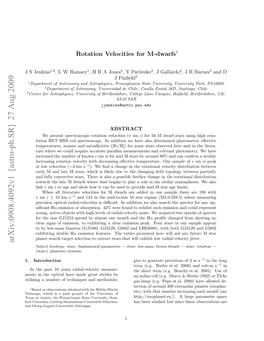 Rotation Velocities for M-Dwarfs