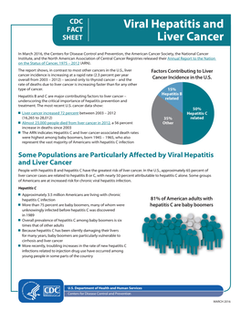 Viral Hepatitis and Liver Cancer People with Hepatitis B and Hepatitis C Have the Greatest Risk of Liver Cancer