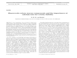 Phaeocystis Colony Mucus Components and the Importance of Calcium Ions for Colony Stability