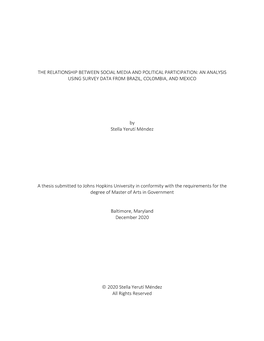 The Relationship Between Social Media and Political Participation: an Analysis Using Survey Data from Brazil, Colombia, and Mexico