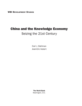 China and the Knowledge Economy: Seizing the 21St Century