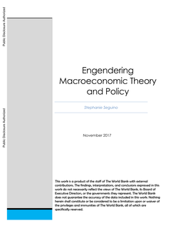 Engendering Macroeconomic Theory and Policy Stephanie Seguino1