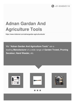 Adnan Gardan and Agriculture Tools