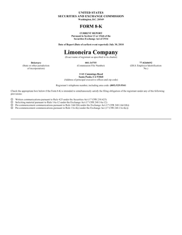 Limoneira Company (Exact Name of Registrant As Specified in Its Charter)