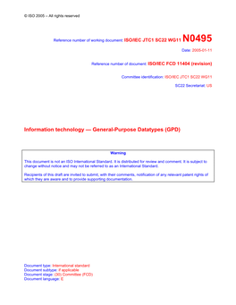 Information Technology — General-Purpose Datatypes (GPD)