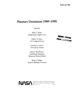 Planetary Geosciences 1989-1990