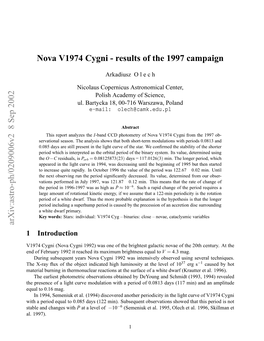 Nova V1974 Cygni-Results of the 1997 Campaign