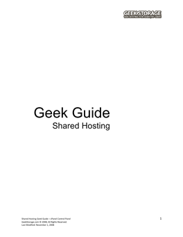 Geek Guide Shared Hosting