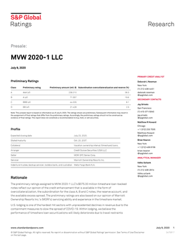 Mvw 2020-1 Llc