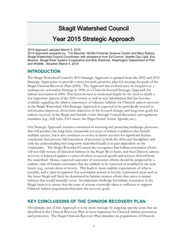 Skagit Watershed Council Year 2015 Strategic Approach