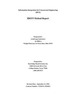 IDEF5 Method Report