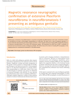 Magnetic Resonance Neurographic Confirmation of Extensive Plexiform Neurofibroma in Neurofibromatosis‑1 Presenting As Ambiguou