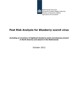 Pest Risk Analysis for Blueberry Scorch Virus