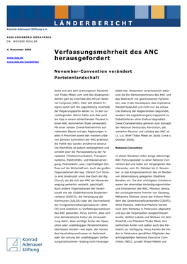 Verfassungsmehrheit Des ANC Herausgefordert