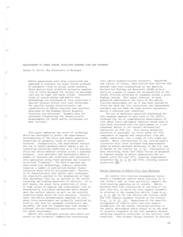 Measurement of Shear Forces Developed Between Tire and Pavement