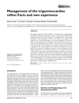 Management of the Trigeminocardiac Reflex: Facts and Own Experience