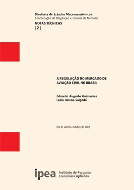 Notas Técnicas a Regulação Do Mercado De Aviação Civil