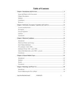 Table of Contents