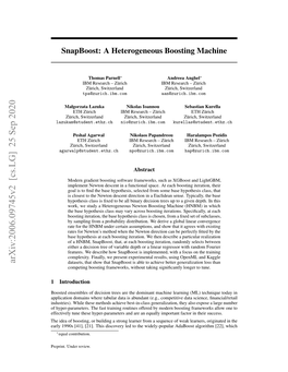 Snapboost: a Heterogeneous Boosting Machine