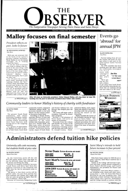 Malloy Focuses on Final Semester Events Go