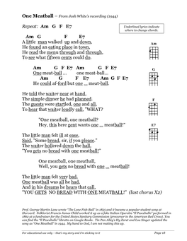 Repeat: Am G F E7 Underlined Lyrics Indicate Where to Change Chords