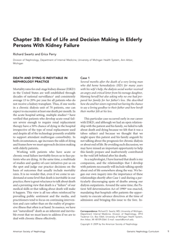 End of Life and Decision Making in Elderly Persons with Kidney Failure