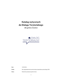 Katalog Wytycznych Do Dialogu Terytorialnego Dla Gminy Cewice