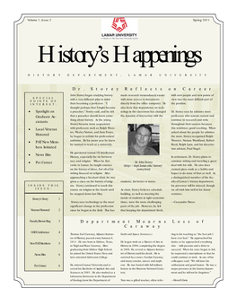 Spring 2011 History’S Happenings