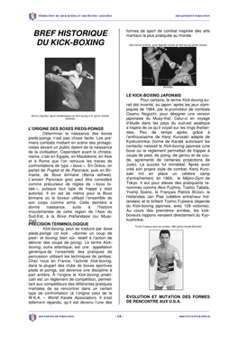 Bref Historique Du Kick-Boxing