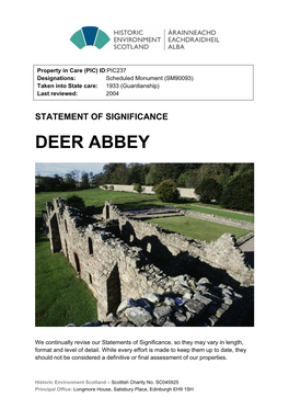 Deer Abbey Statement of Significance