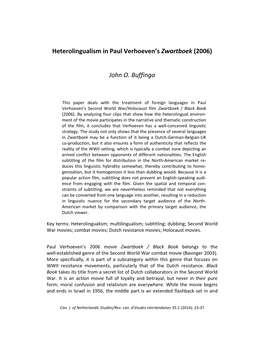 Heterolingualism in Paul Verhoeven's Zwartboek (2006)