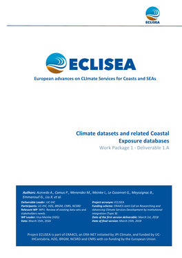 Climate Datasets and Related Coastal Exposure Databases