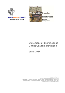 Statement of Significance Christ Church, Downend June 2016